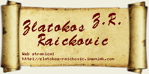 Zlatokos Raičković vizit kartica